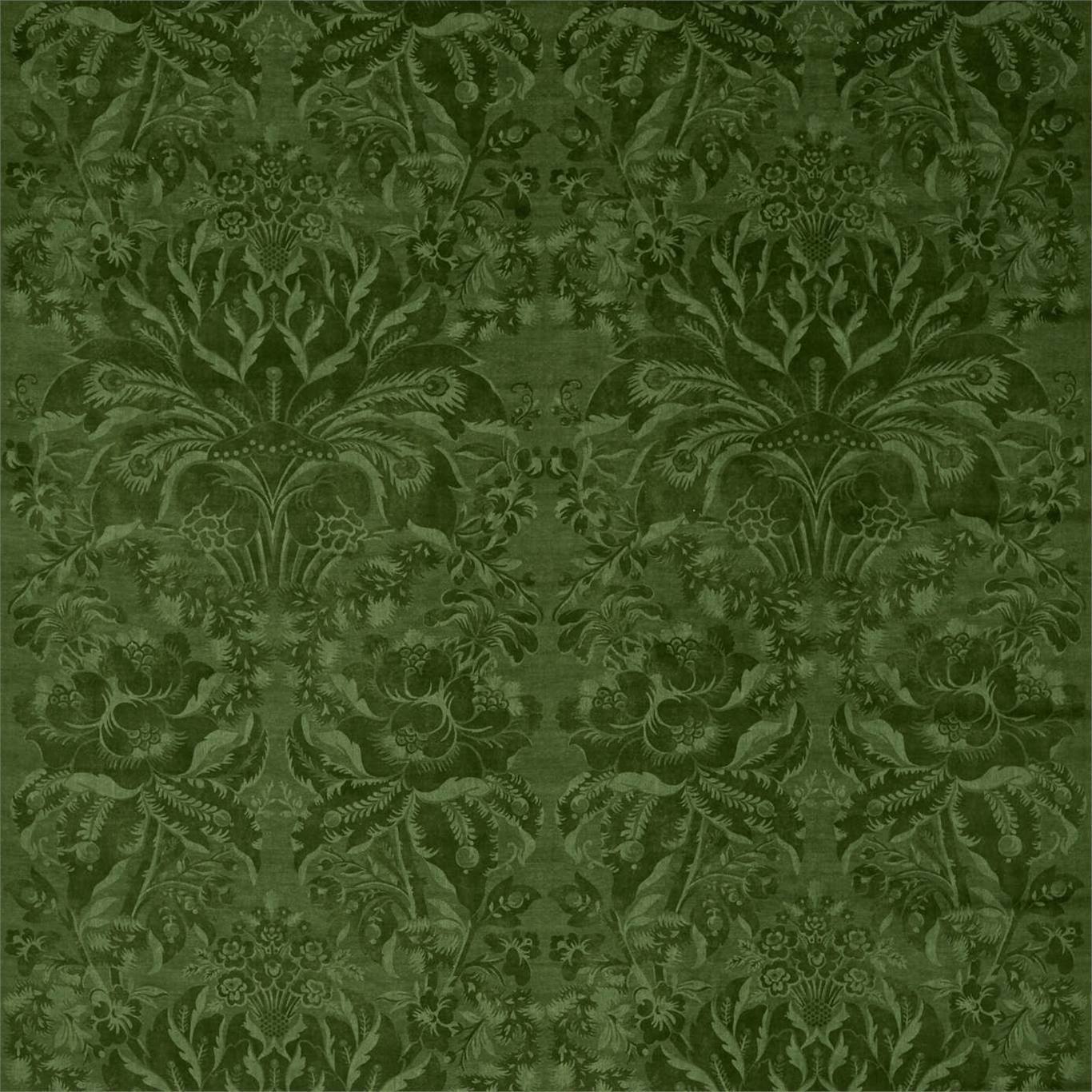 ZOFFANY Ducato Velvet Fabric Classic Floral Olivine   - ZDAF322689