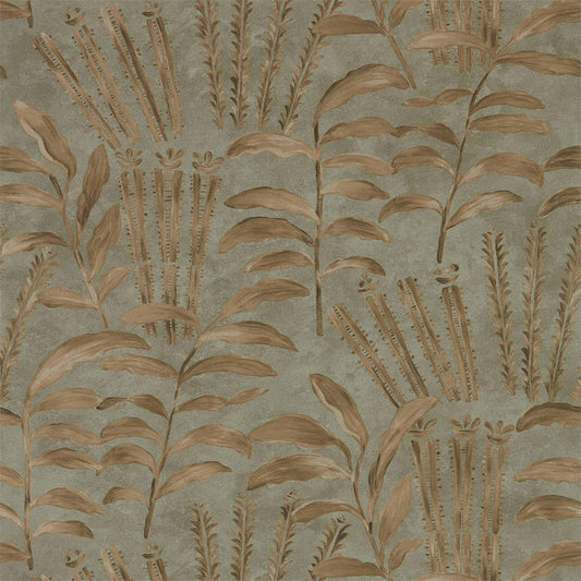 ZOFFANY Highclere Wallpaper Leaves , Trees Olivine  Rotary/Gravure Wide Width Printed Wallpaper - ZDAR312854