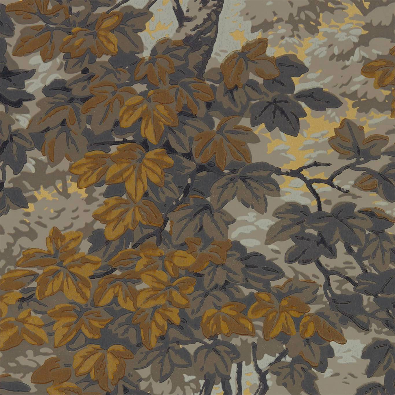 ZOFFANY Richmond Park Wallpaper Leaves , Trees Nightfall  Surflex-Printed Wallpaper - ZDAR312858