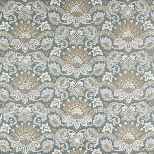 ZOFFANY Pomegranate Velvet Fabric Damasks Wedgwood Blue,Silver   - ZDEV333314