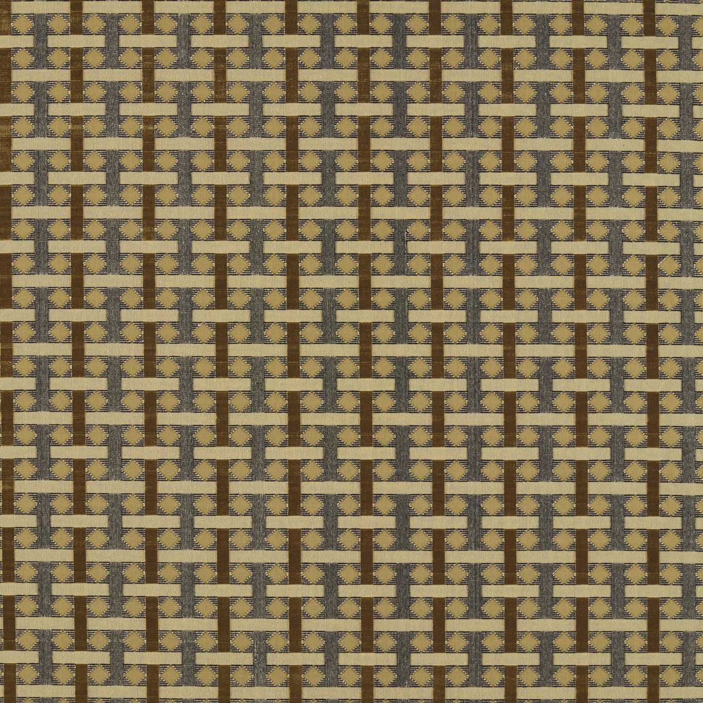 ZOFFANY Diamond Check Fabric Geometric Old Gold   - ZDEV333319