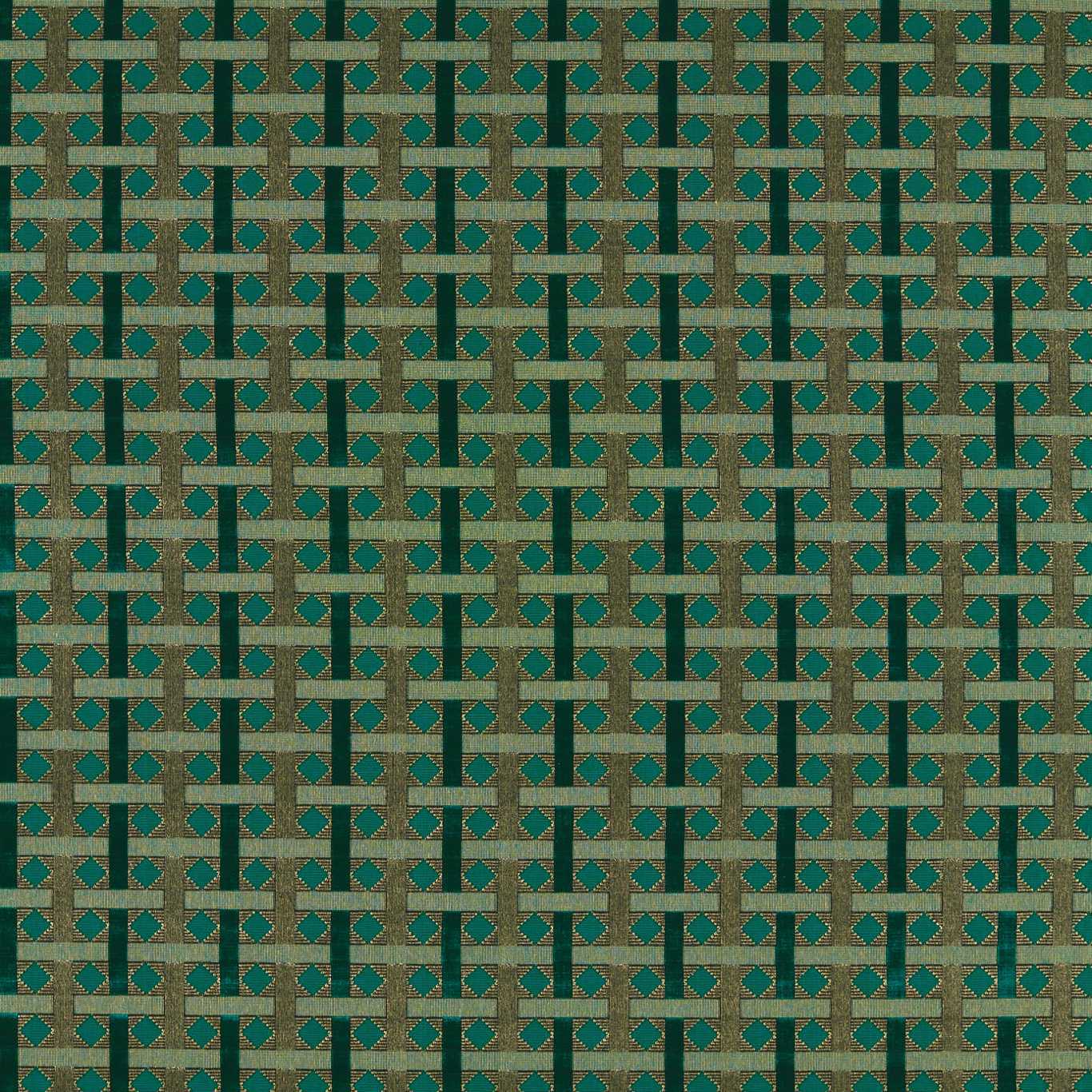 ZOFFANY Diamond Check Fabric Geometric Poison   - ZDEV333320