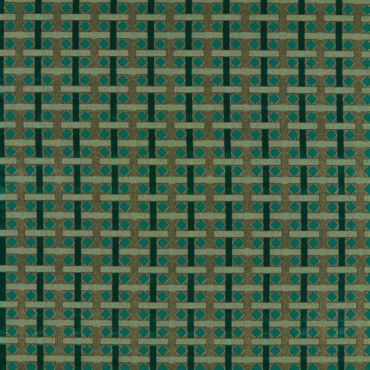 ZOFFANY Diamond Check Fabric Geometric Poison   - ZDEV333320