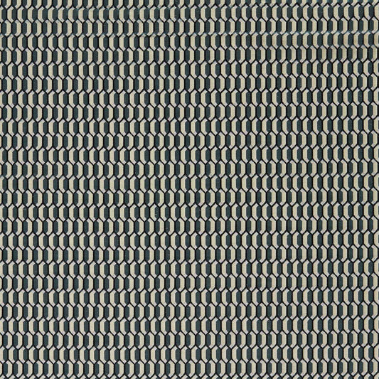 ZOFFANY Domino Trellis Fabric Geometric Ink   - ZDOM333331