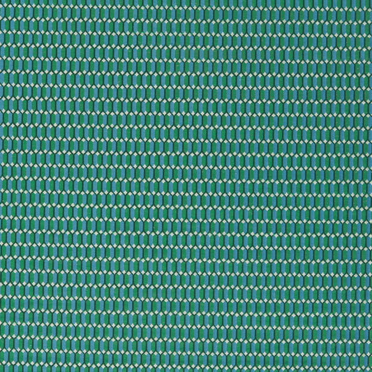 ZOFFANY Domino Trellis Fabric Geometric Huntsman Green   - ZDOM333332