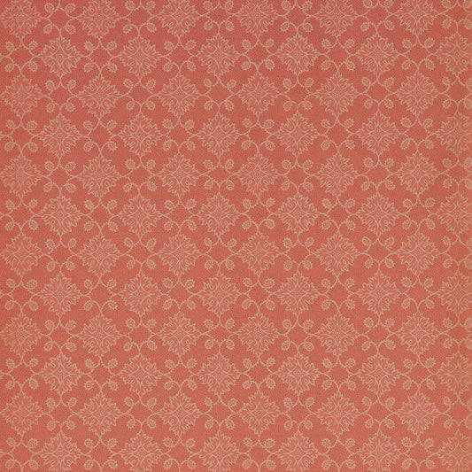 ZOFFANY Floral Tracery Wallpaper Geometric Deep Salmon  Flexo-Printed Wallpaper - ZEND313091
