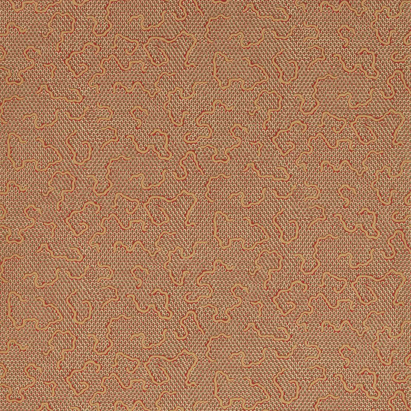 ZOFFANY Domino Paper Wallpaper Abstract , Graphic Russet  Flexo-Printed Wallpaper - ZEND313101