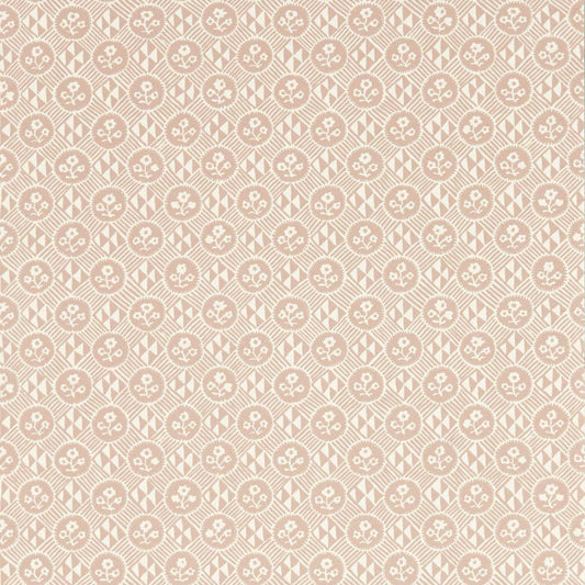 ZOFFANY Diamonds & Flowers Wallpaper Geometric Tuscan Pink  Flexo-Printed Wallpaper - ZEND313105