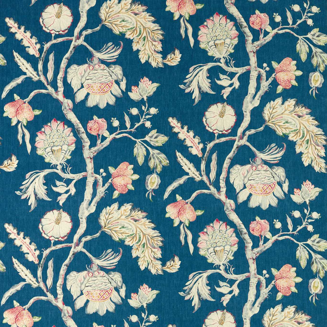 ZOFFANY Copes Trail Fabric Leaves , Trees Como Blue   - ZHIF322710