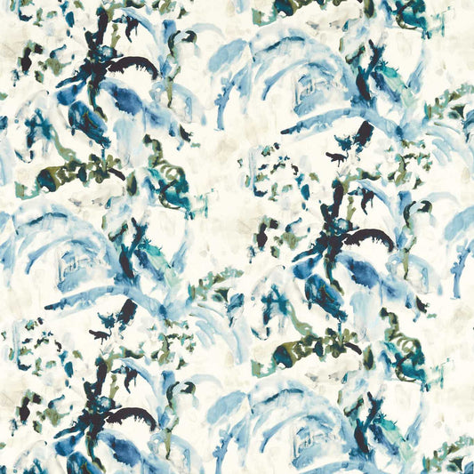 ZOFFANY Long Water Fabric Leaves , Trees Botanical Indigo   - ZHIF322713