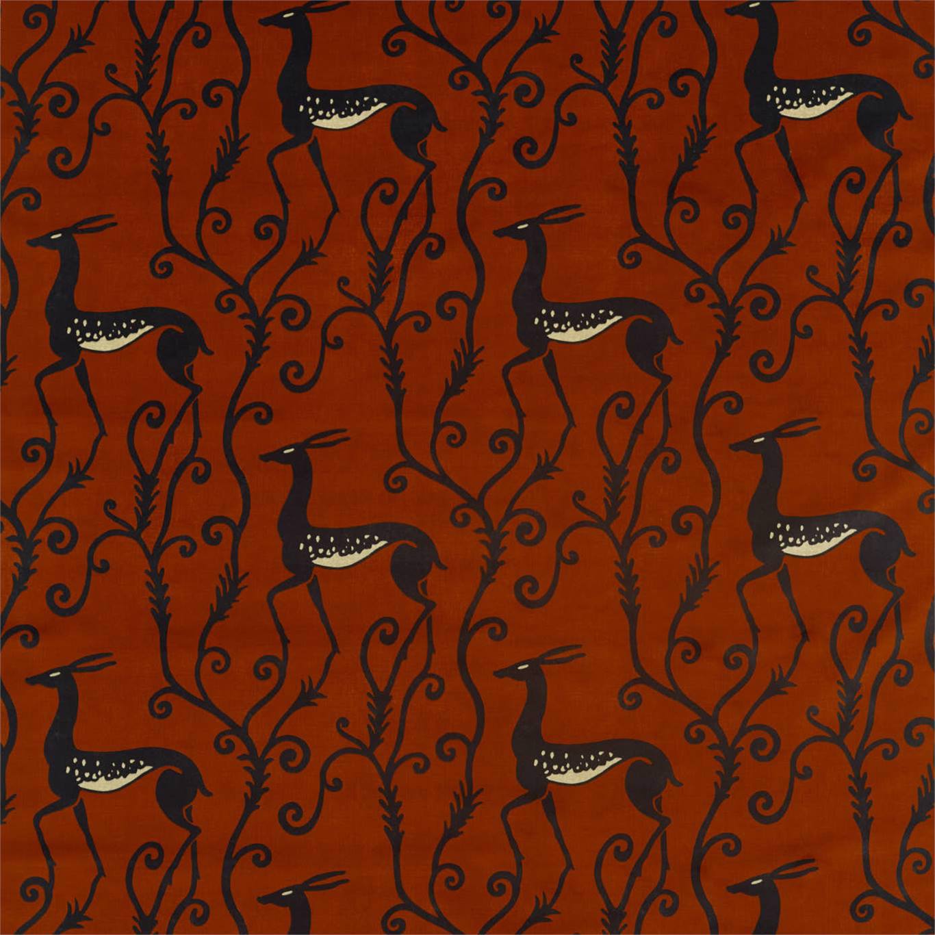 ZOFFANY Deco Deer Fabric Animals Velvet Sahara   - ZICO322672