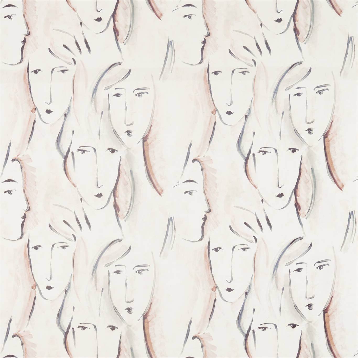 ZOFFANY Les Dames  Fabric Other Rose Quartz , Ink   - ZICO322674