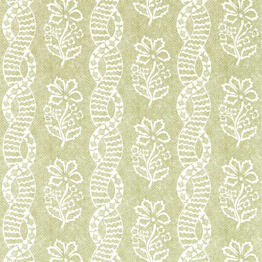 ZOFFANY Dabu Stripe Wallpaper Abstract , Graphic Pale Olive  Digital Printed Wallpaper - ZIND313118