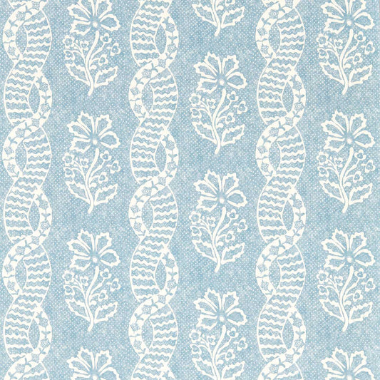 ZOFFANY Dabu Stripe Wallpaper Abstract , Graphic Wedgwood Blue  Digital Printed Wallpaper - ZIND313119