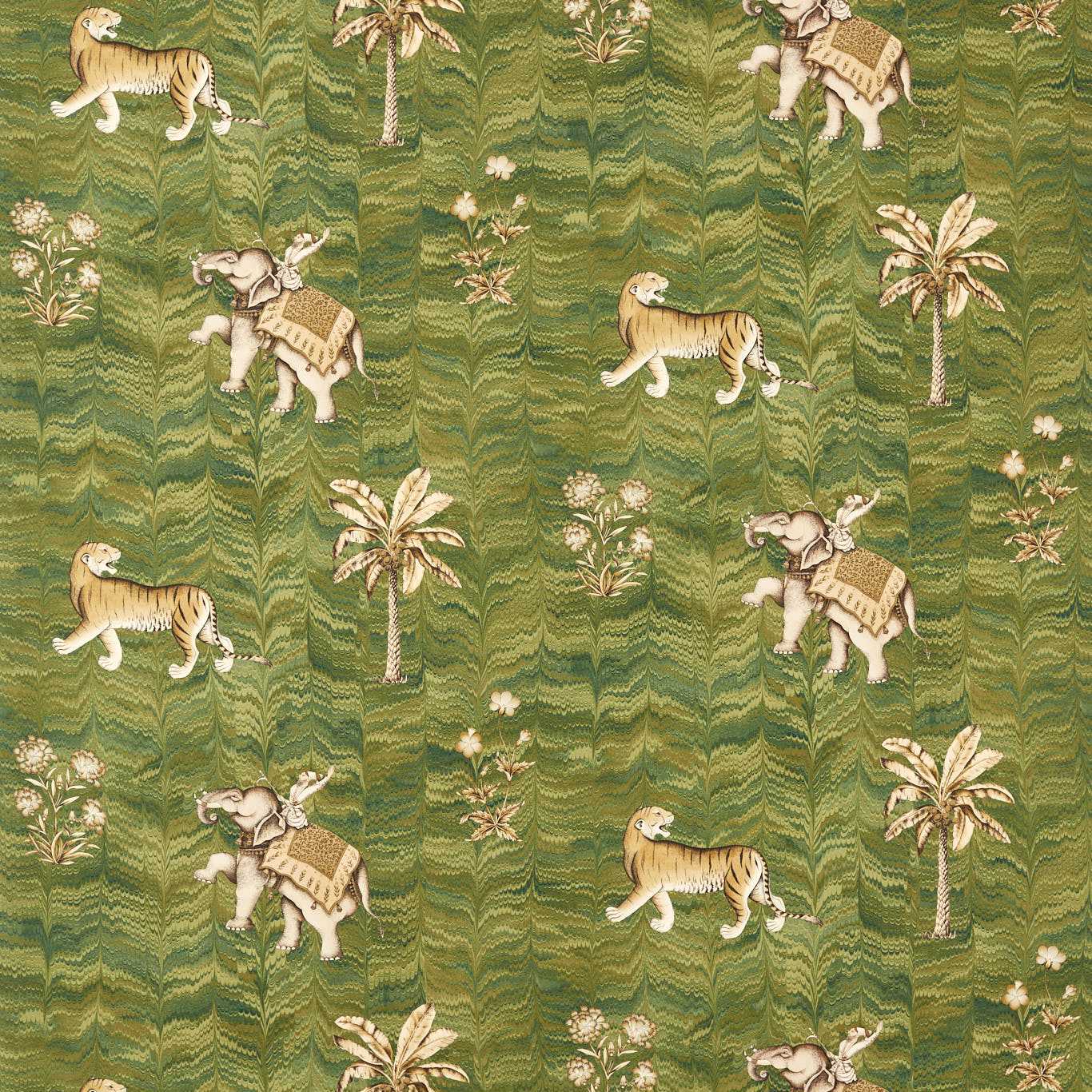 ZOFFANY Jaipur Fabric Abstract , Graphic Deep Moss   - ZINF322774