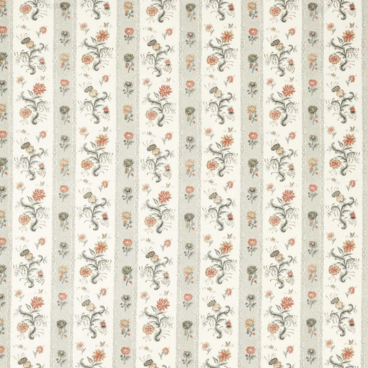 ZOFFANY Papaver Stripe Fabric Contemporary, Floral Tuscan Pink,Nimbus   - ZINF322778