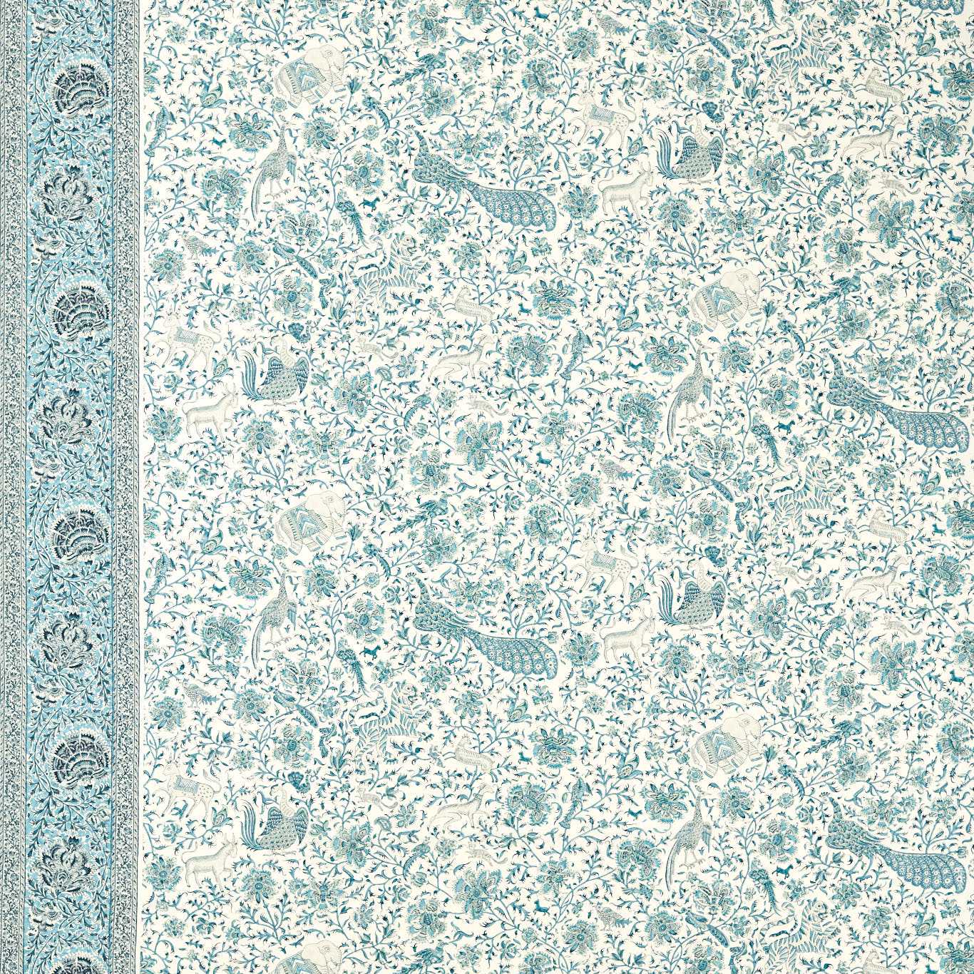 ZOFFANY Mughal Menagerie Fabric Abstract , Graphic Mazarine Blue   - ZINF322779