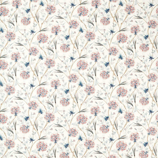 ZOFFANY Wallichi Fabric Contemporary, Floral Faded Madder,Indigo   - ZINF322781