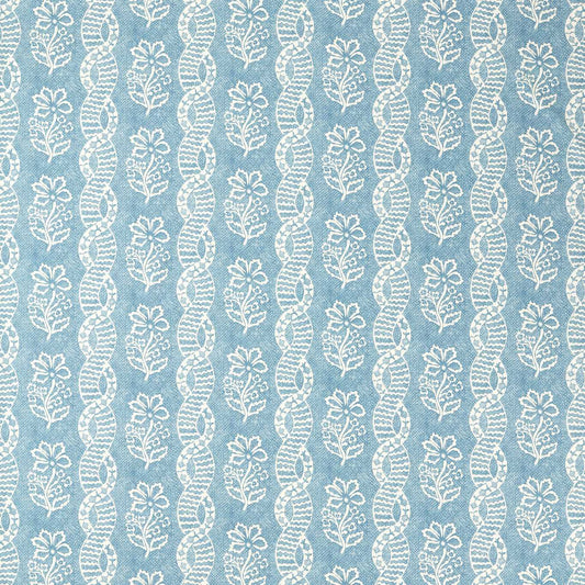ZOFFANY Dabu Stripe Fabric Abstract , Graphic Wedgwood Blue   - ZINF322787