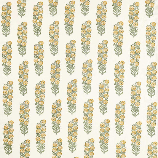 ZOFFANY Sanganeri Block Print Fabric Abstract , Graphic Primrose,Evergreen   - ZINF322791