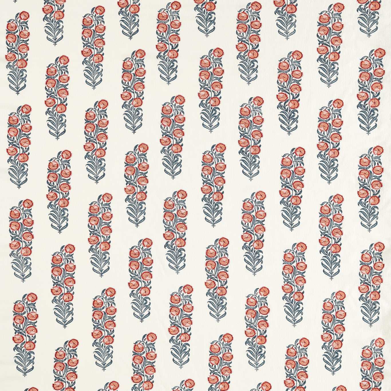 ZOFFANY Sanganeri Block Print Fabric Abstract , Graphic Indigo,Madder   - ZINF322800