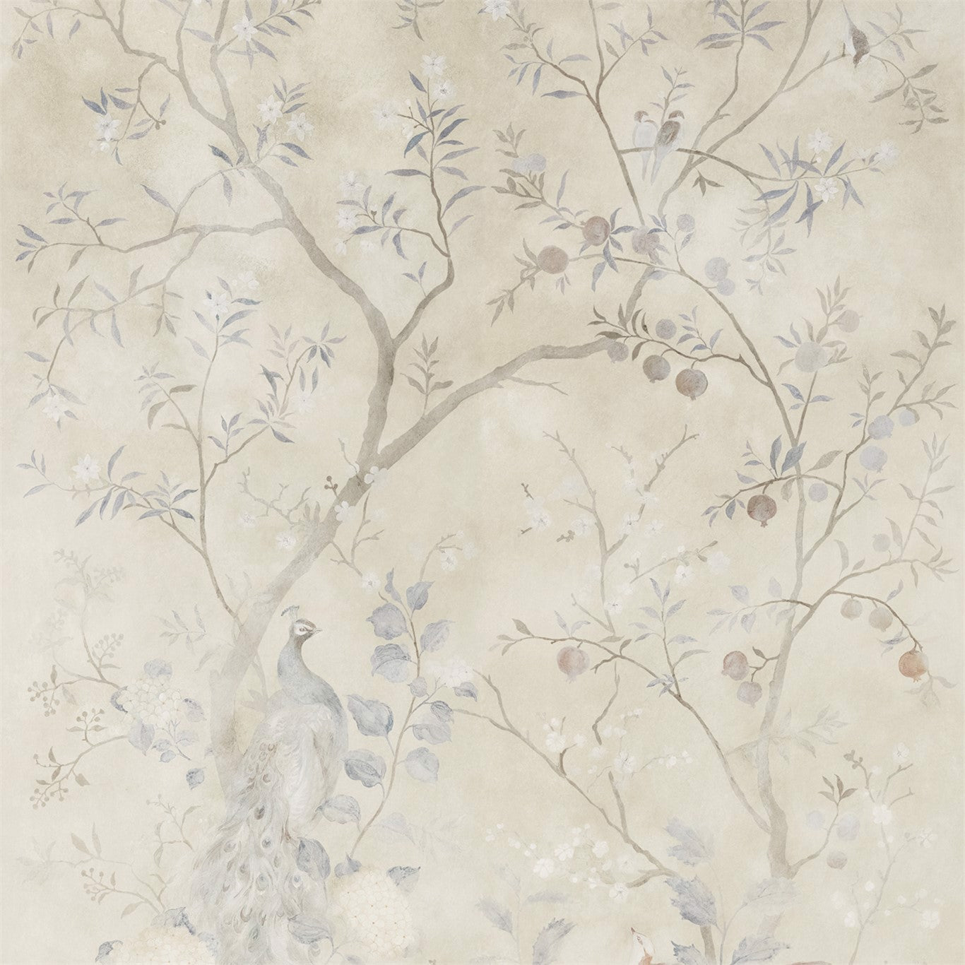 ZOFFANY Rotherby Wallpaper Birds Indienne  50% Cellulose 30% Polyester 20% Mica Non Woven Paper Backing - ZKEM312660
