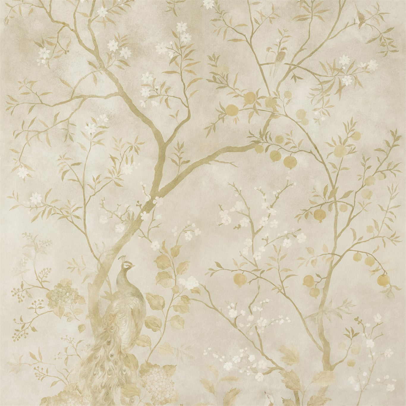 ZOFFANY Rotherby Wallpaper Birds Old Gold  50% Cellulose 30% Polyester 20% Mica Non Woven Paper Backing - ZKEM312661