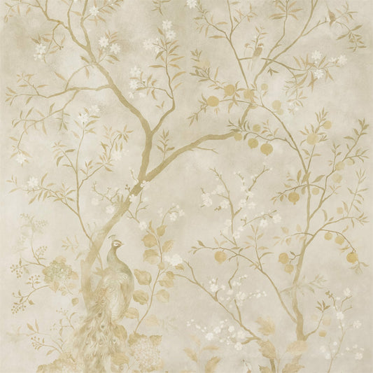 ZOFFANY Rotherby Wallpaper Birds Old Gold  50% Cellulose 30% Polyester 20% Mica Non Woven Paper Backing - ZKEM312661