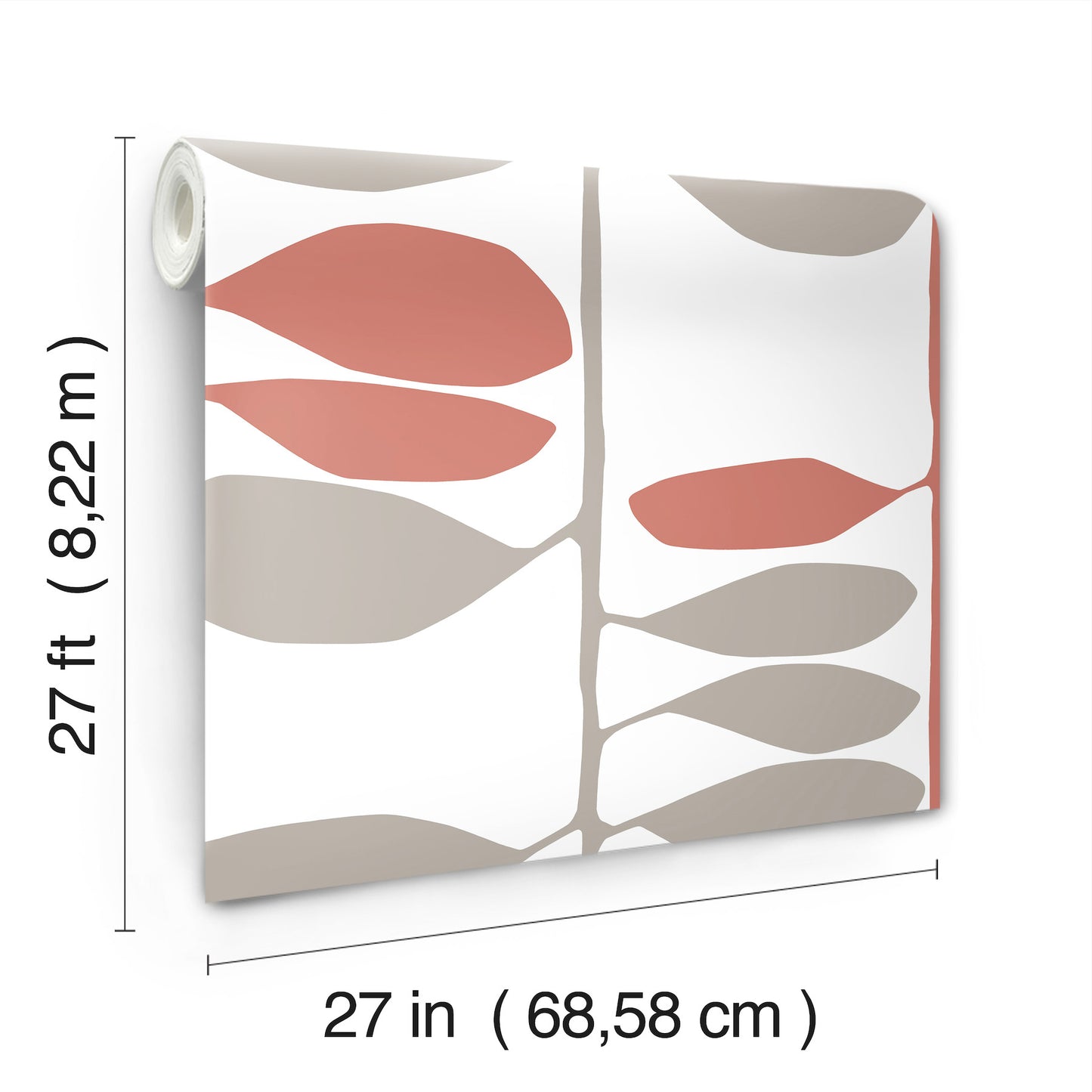 York Wallcoverings Artisan Studio Sculpted Vines Vermillion and Graphite Wallpaper Modern Botanical Reds   - ZM2802