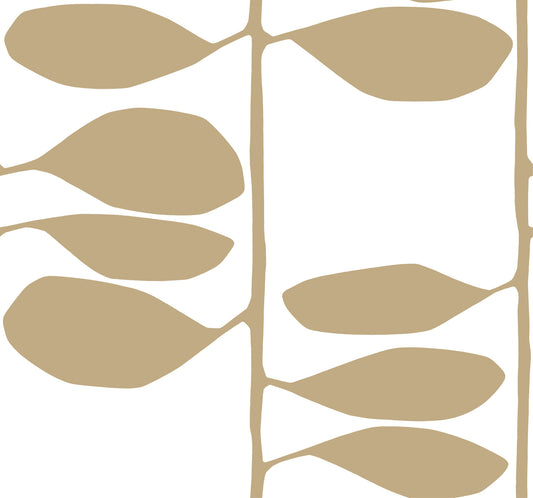 York Wallcoverings Artisan Studio Sculpted Vines Gold Wallpaper Modern Botanical Metallics   - ZM2803