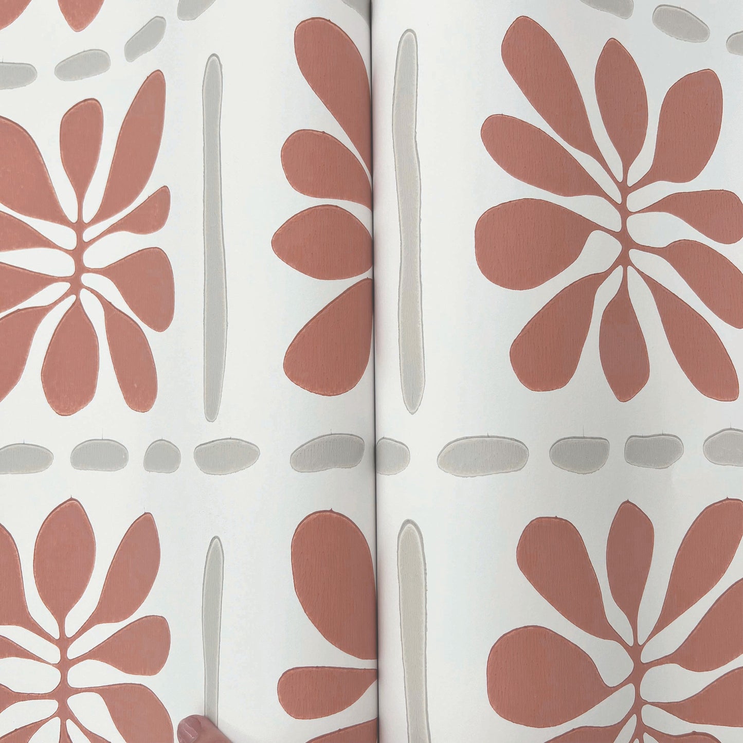 York Wallcoverings Artisan Studio Mimosa Fleur Terracotta Wallpaper Retro Bohemian Reds   - ZM2809