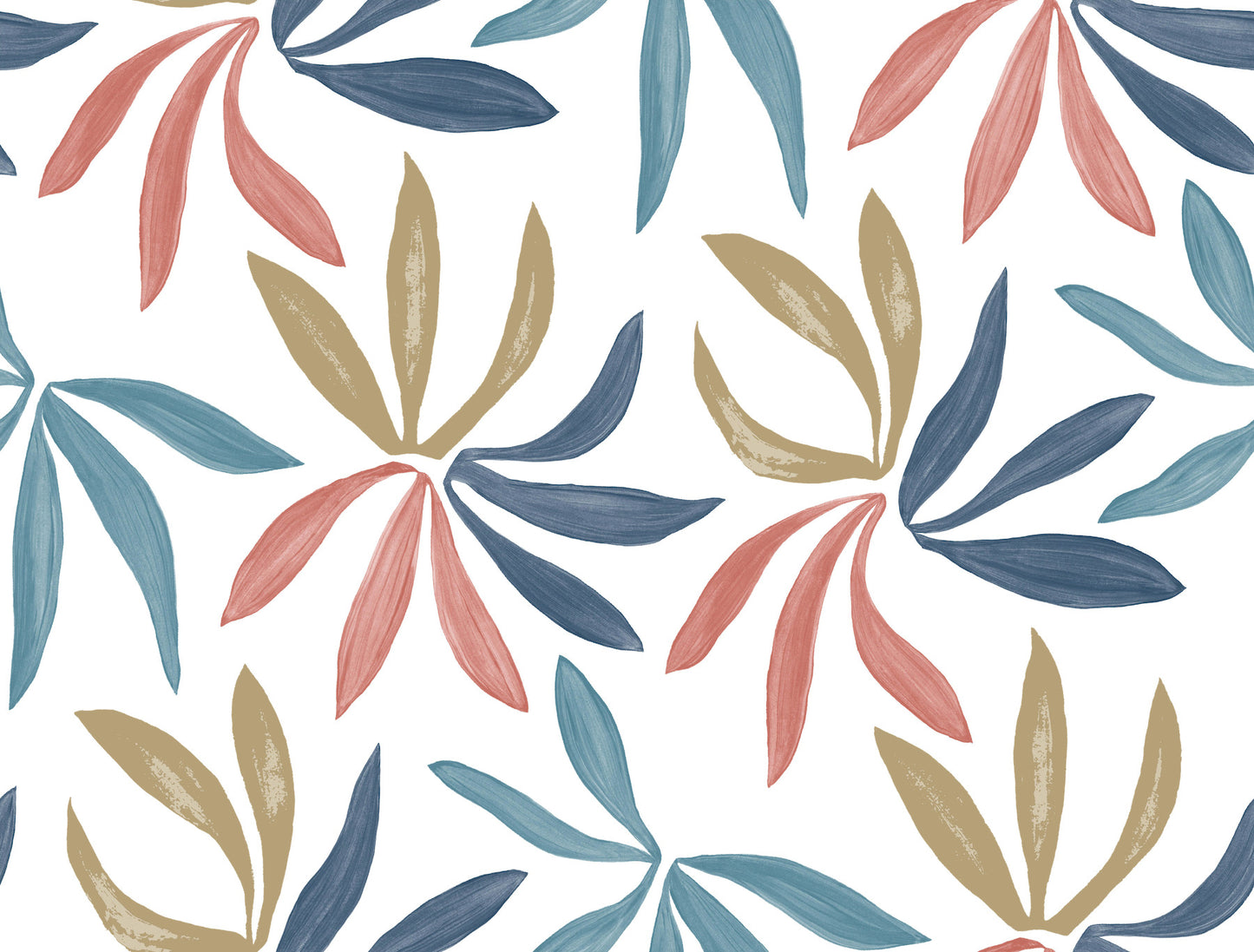 York Wallcoverings Artisan Studio Little Garden Multicolor Wallpaper Bohemian Tropical Blues   - ZM2811