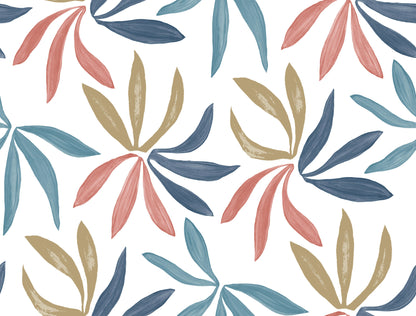 York Wallcoverings Artisan Studio Little Garden Multicolor Wallpaper Bohemian Tropical Blues   - ZM2811