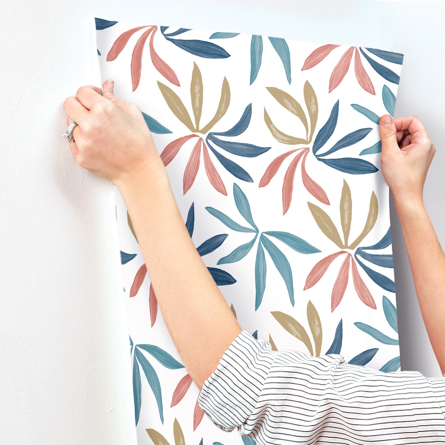 York Wallcoverings Artisan Studio Little Garden Multicolor Wallpaper Bohemian Tropical Blues   - ZM2811