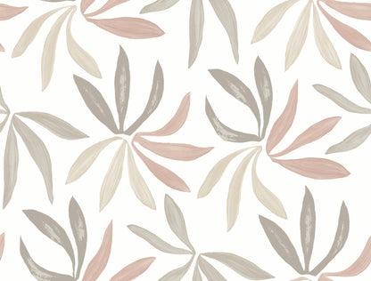 York Wallcoverings Artisan Studio Little Garden Nude and Blush Wallpaper Bohemian Tropical Beiges   - ZM2814