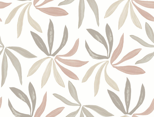 York Wallcoverings Artisan Studio Little Garden Nude and Blush Wallpaper Bohemian Tropical Beiges   - ZM2814