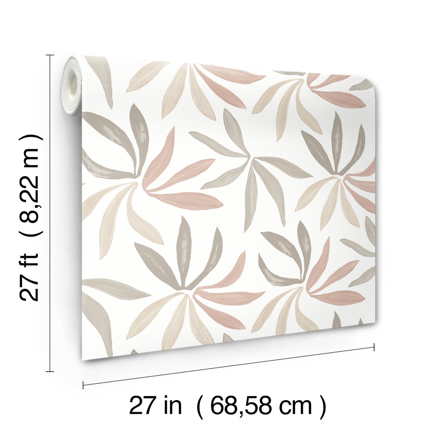 York Wallcoverings Artisan Studio Little Garden Nude and Blush Wallpaper Bohemian Tropical Beiges   - ZM2814