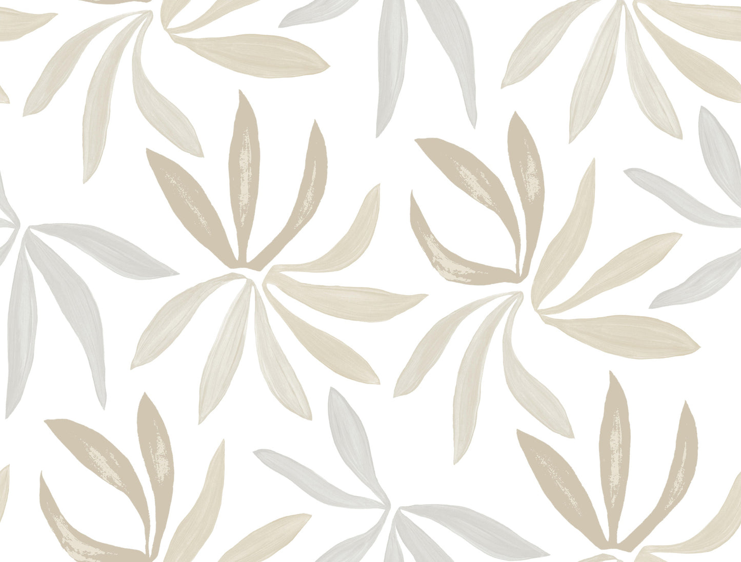 York Wallcoverings Artisan Studio Little Garden Neutral and Pearl Wallpaper Bohemian Tropical Beiges   - ZM2815