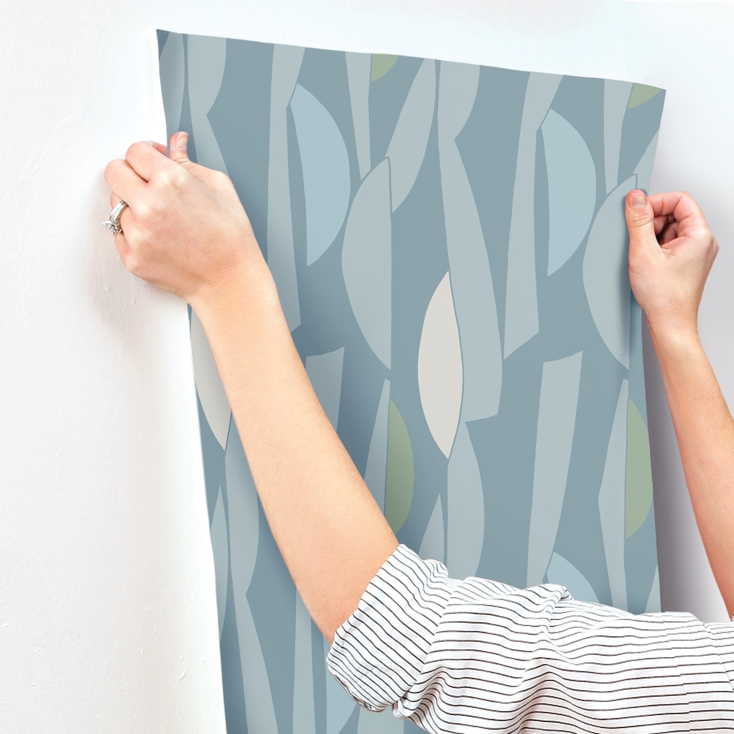 York Wallcoverings Artisan Studio Balance Mineral Wallpaper Transitional Geometrics Blues   - ZM2823