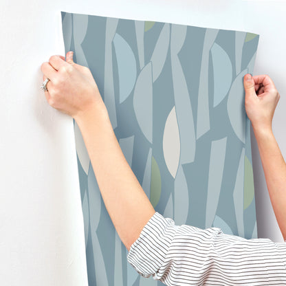 York Wallcoverings Artisan Studio Balance Mineral Wallpaper Transitional Geometrics Blues   - ZM2823