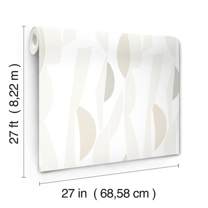 York Wallcoverings Artisan Studio Balance Gesso Wallpaper Transitional Geometrics Whites and Off-Whites   - ZM2824