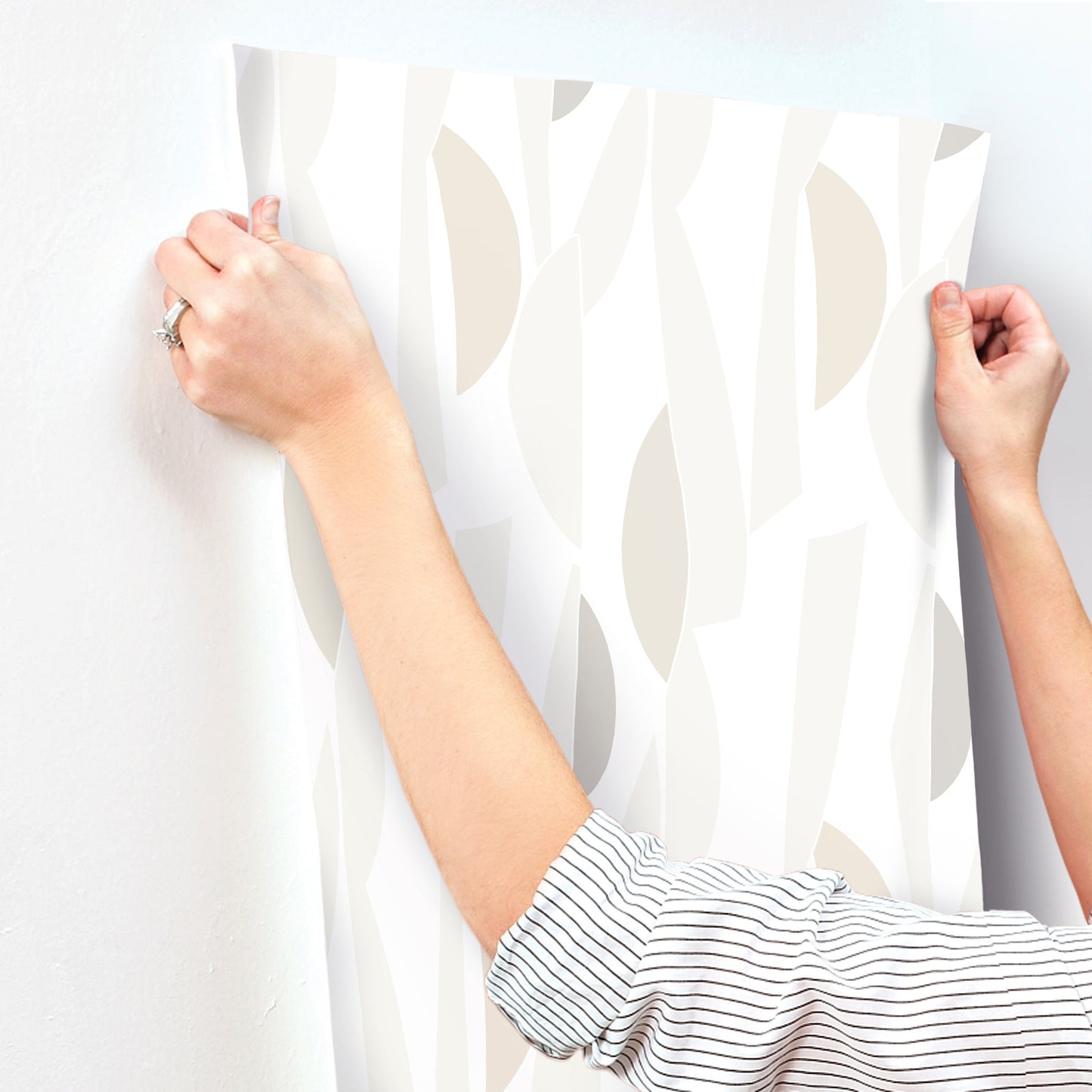 York Wallcoverings Artisan Studio Balance Gesso Wallpaper Transitional Geometrics Whites and Off-Whites   - ZM2824