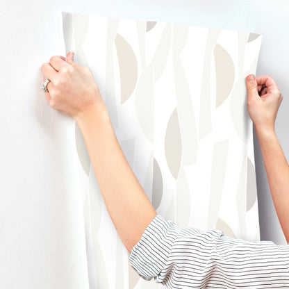 York Wallcoverings Artisan Studio Balance Gesso Wallpaper Transitional Geometrics Whites and Off-Whites   - ZM2824