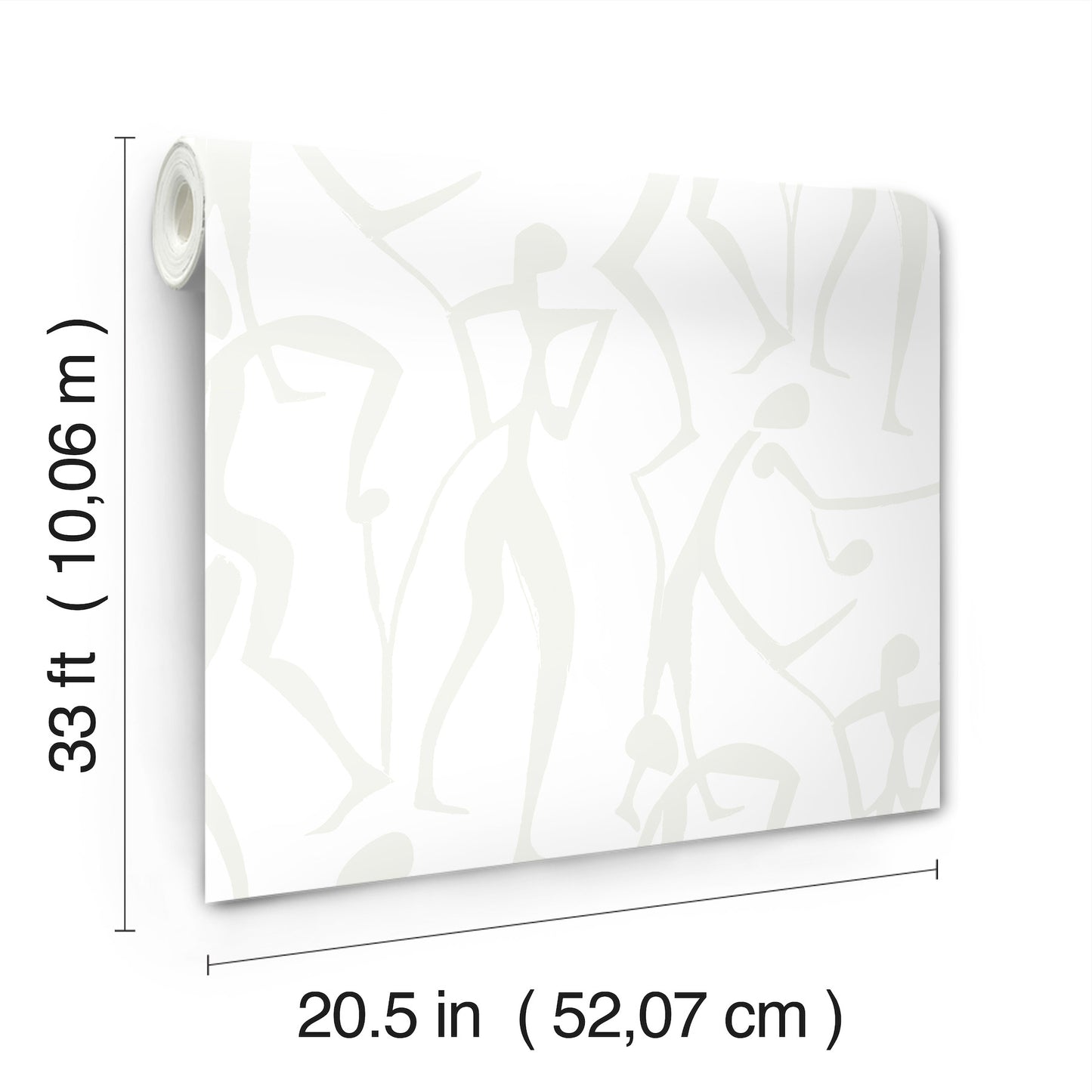 York Wallcoverings Artisan Studio Joyful Dancers Pearl Wallpaper Modern Bohemian Metallics   - ZM2833