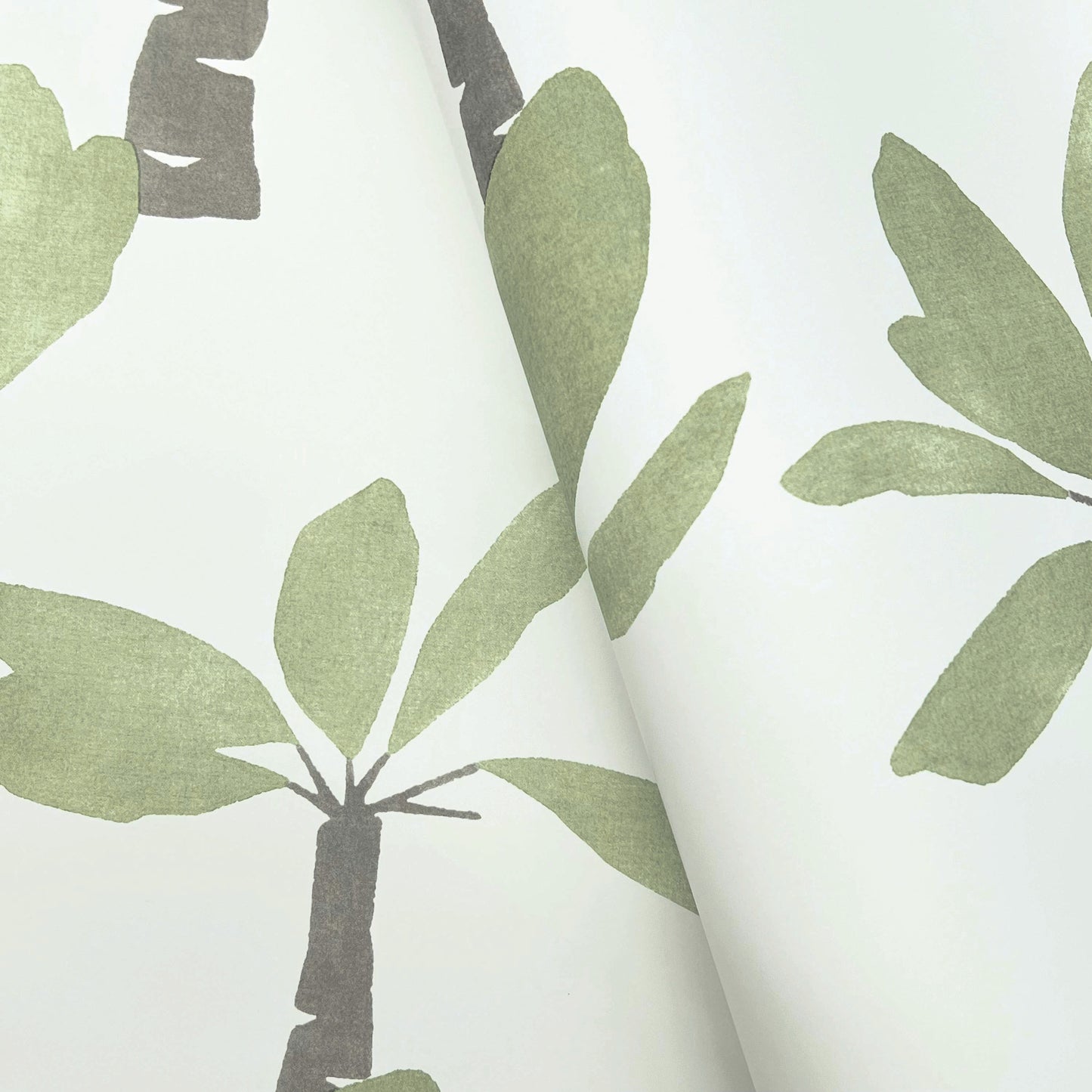 York Wallcoverings Artisan Studio Painted Oasis Leaf Green Wallpaper Bohemian Tropical Greens   - ZM2839