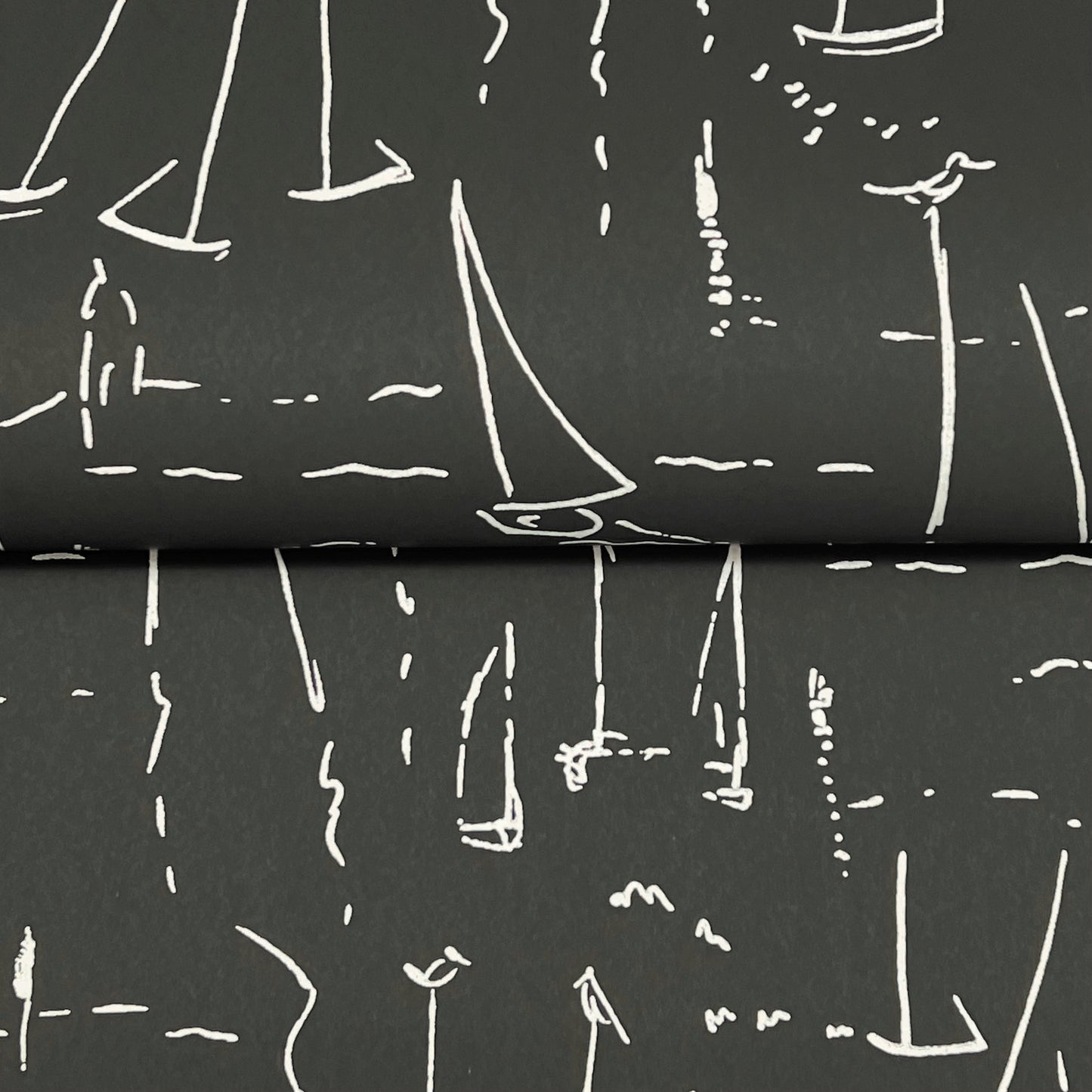 York Wallcoverings Artisan Studio Vermillion Coast Carbon Black Wallpaper Nautical Nautical Blacks   - ZM2842