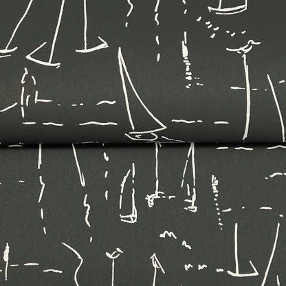 York Wallcoverings Artisan Studio Vermillion Coast Carbon Black Wallpaper Nautical Nautical Blacks   - ZM2842