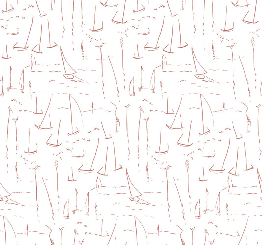 York Wallcoverings Artisan Studio Vermillion Coast Vermillion Wallpaper Nautical Nautical Reds   - ZM2843