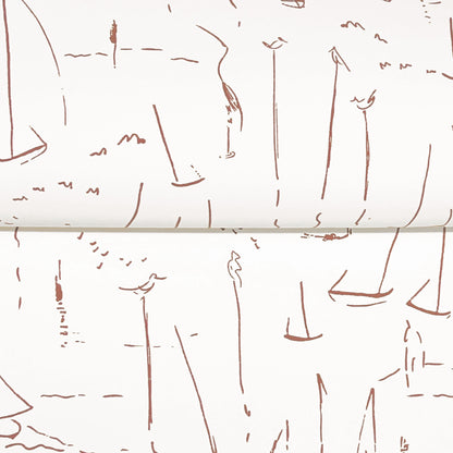 York Wallcoverings Artisan Studio Vermillion Coast Vermillion Wallpaper Nautical Nautical Reds   - ZM2843