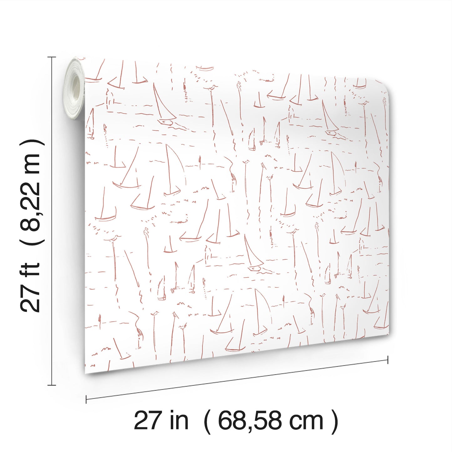 York Wallcoverings Artisan Studio Vermillion Coast Vermillion Wallpaper Nautical Nautical Reds   - ZM2843